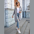 Trendsi Women's Casual Travel Hoodie in Grey with Long Length and Front Pockets