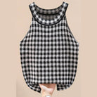 Trendsi Women's Casual Vacation Knitwear in Black and White Checkered Pattern