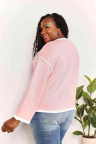 Trendsi Women's Casual Vacation Knitwear in Pink with Long Sleeves and a Relaxed Fit