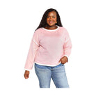 Trendsi Women's Casual Vacation Knitwear in Pink with White Trim for Comfortable Style