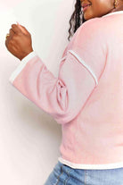 Trendsi Women's Casual Vacation Knitwear in Light Pink with Stylish Long Sleeves