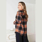 Trendsi Women's Casual Vacation Shirt in plaid pattern, perfect for relaxed outings and sunny days