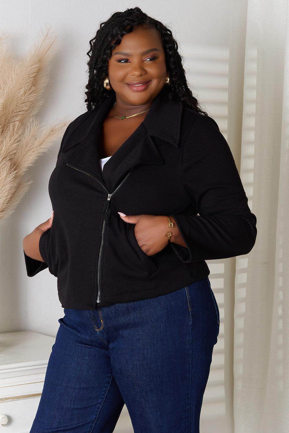 Culture Code Full Size Zip-Up Jacket with Pockets - VacationGrabs