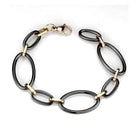 Women's chain link bracelet rose gold with black accents for a stylish and modern look