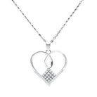 Chain Necklace Pendant Women's TS062 - Rhodium 925 Sterling - VacationGrabs