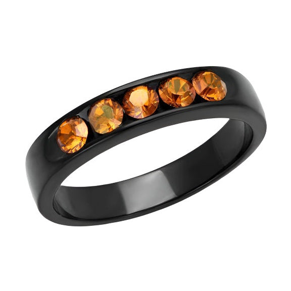 Black women's ring adorned with champagne crystal rings for a stylish and elegant look