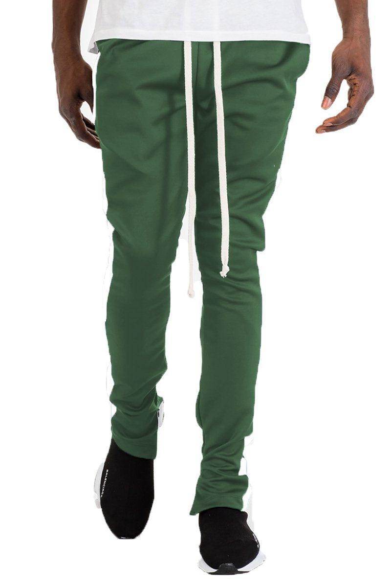 Green VacationGrabs classic track pants for men with a sleek design and elastic waistband