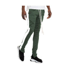 VacationGrabs classic track pants for men in green color with a slim fit design