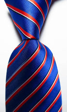 Colorful Striped Silk Neckties 100% Silk Mens Neck Tie - VacationGrabs