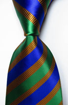 Colorful Striped Silk Neckties 100% Silk Mens Neck Tie - VacationGrabs