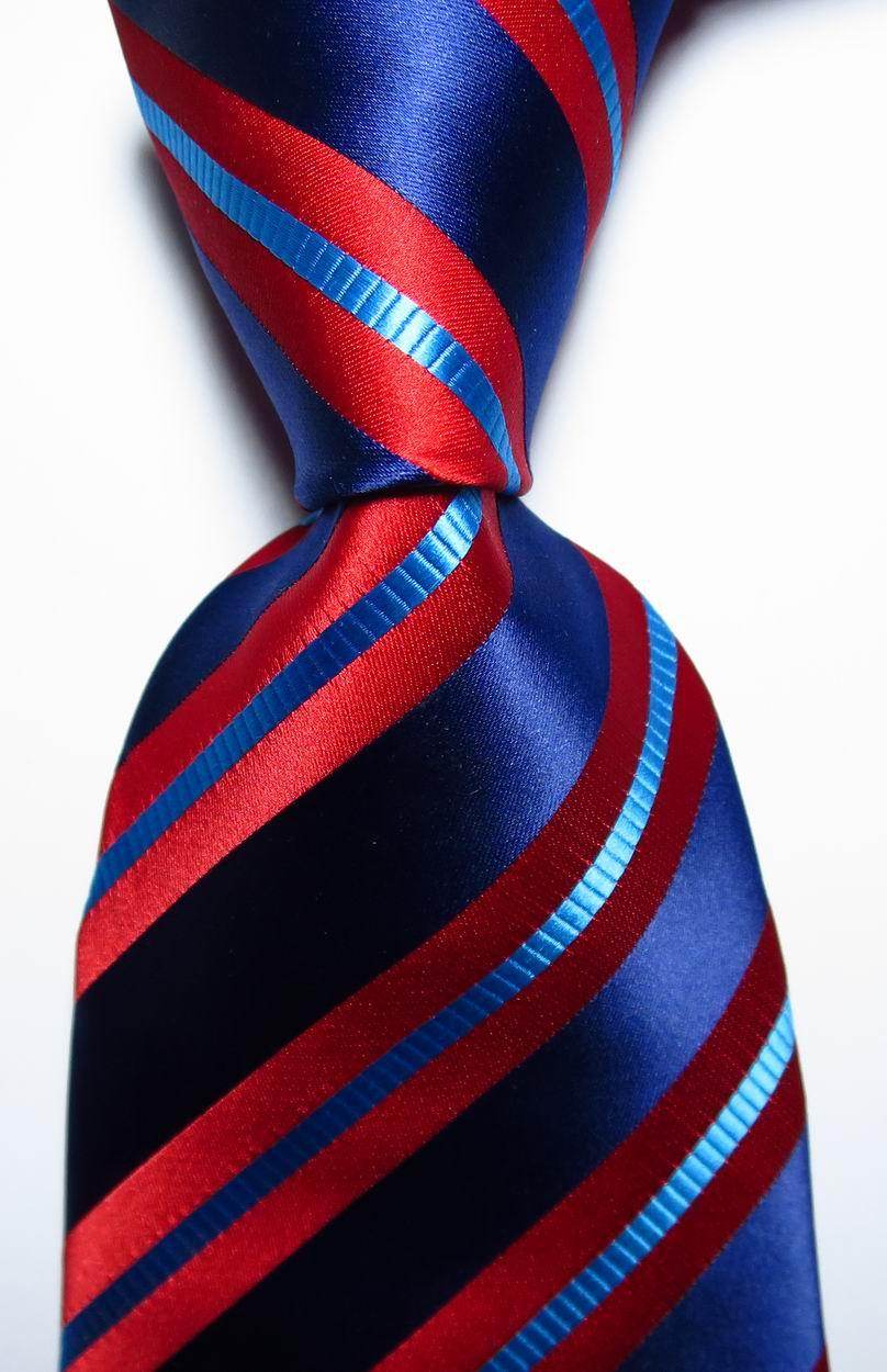 Colorful Striped Silk Neckties 100% Silk Mens Neck Tie - VacationGrabs