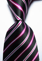 Colorful Striped Silk Neckties 100% Silk Mens Neck Tie - VacationGrabs