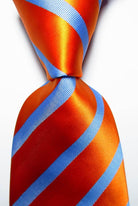 Colorful Striped Silk Neckties 100% Silk Mens Neck Tie - VacationGrabs