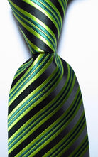 Colorful Striped Silk Neckties 100% Silk Mens Neck Tie - VacationGrabs