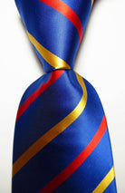 Colorful Striped Silk Neckties 100% Silk Mens Neck Tie - VacationGrabs
