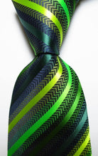 Colorful Striped Silk Neckties 100% Silk Mens Neck Tie - VacationGrabs