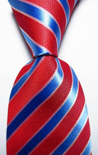 Colorful Striped Silk Neckties 100% Silk Mens Neck Tie - VacationGrabs