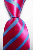 Colorful Striped Silk Neckties 100% Silk Mens Neck Tie - VacationGrabs