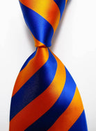 Colorful striped silk neckties in vibrant blue and orange for stylish men's accessories