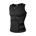 VacationGrabs black compression waist trainer with zipper and adjustable straps for men