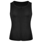Men's compression waist trainer in black with a zip closure for effective shaping and support