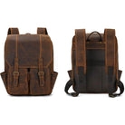 VacationGrabs crazy horse leather daypack with adjustable straps and multiple compartments for travel