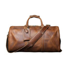 Crazy horse leather travel bag with durable design and adjustable shoulder strap for comfortable travel