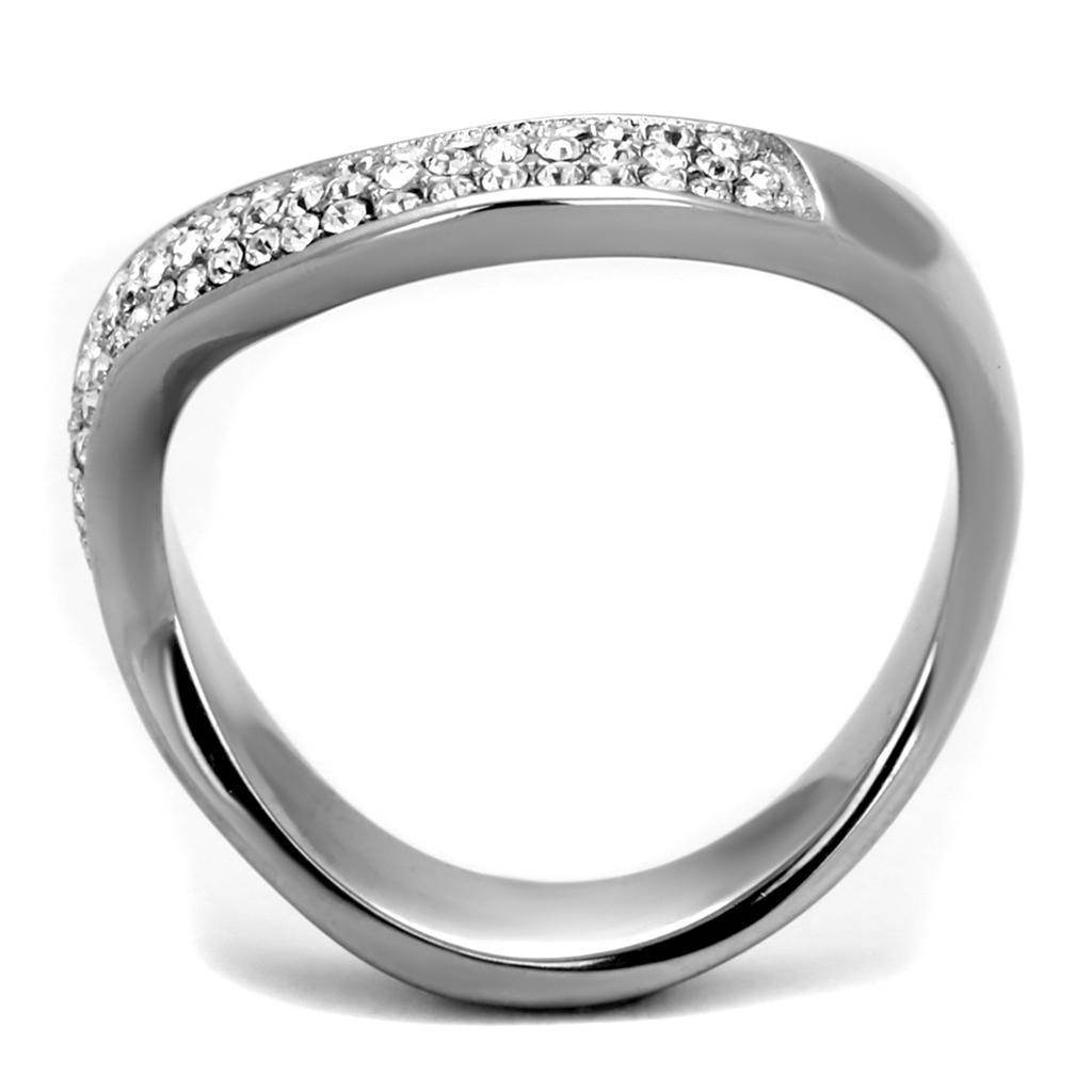 Elegant crystal polished rings with a sleek design and shimmering stone accents for women