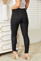 Kancan Full Size High Rise Black Coated Ankle Skinny Jeans - VacationGrabs