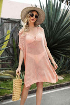 Openwork Side Slit Cover-Up Dress - VacationGrabs
