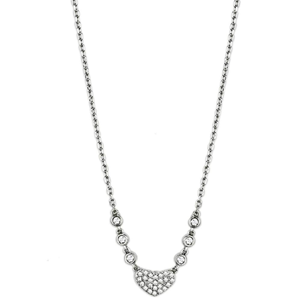 Dainty necklace for travel fashion with sparkling crystals on a silver chain