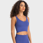 Deep V-Neck Crop Sports Bra - VacationGrabs