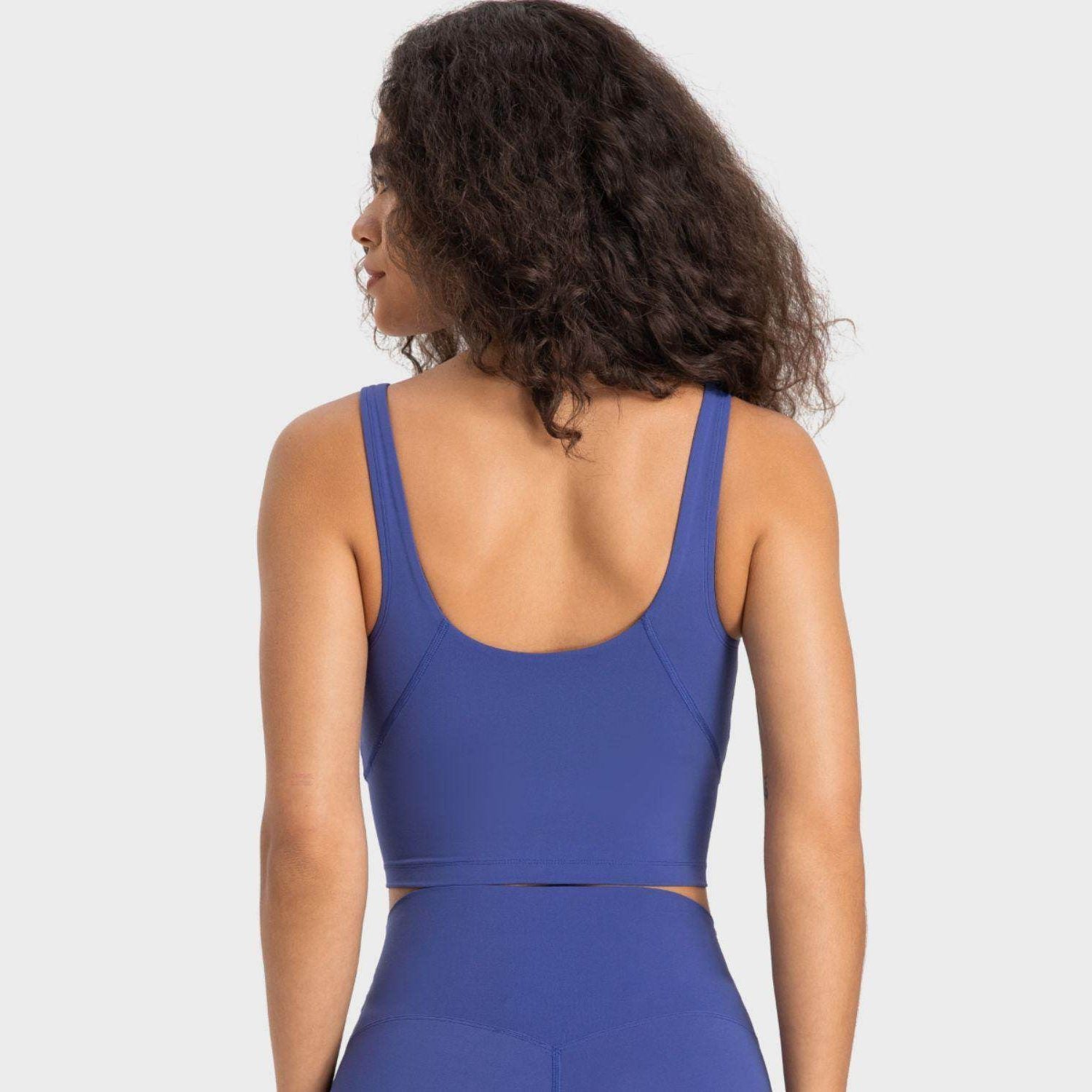 Deep V-Neck Crop Sports Bra - VacationGrabs