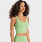 Deep V-Neck Crop Sports Bra - VacationGrabs