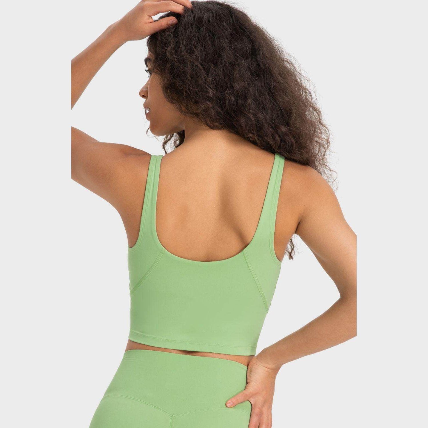 Deep V-Neck Crop Sports Bra - VacationGrabs