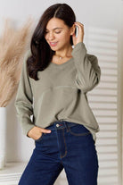 Culture Code Full Size V-Neck Long Sleeve T-Shirt - VacationGrabs