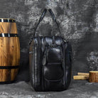 VacationGrabs designer leather laptop briefcase with multiple pockets and sturdy handles