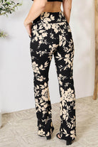 Heimish Full Size High Waist Floral Flare Pants - VacationGrabs