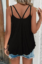 Trendsi Women's Double Strap Summer Cami in Black with Stylish Back Design