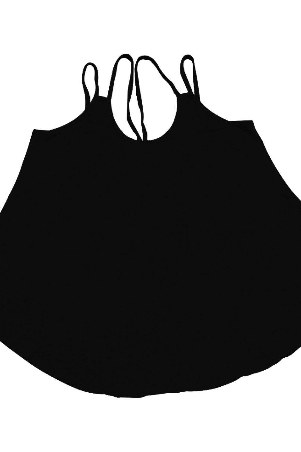 Trendsi women's black double strap summer cami with a relaxed fit for casual wear