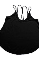 Trendsi double strap summer cami in black with a relaxed fit and unique back design