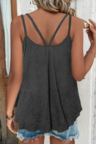 Trendsi Women's double strap summer cami in black with a flowy design and stylish back detail