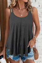 Trendsi women's double strap summer cami in gray with a relaxed fit and stylish design