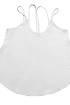 Trendsi white double strap summer cami with a relaxed fit and rounded hem for warm weather style