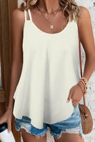 Trendsi Women's double strap summer cami in white, perfect for casual outings and warm weather