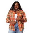 Double Take Plaid Dropped Shoulder Shirt - VacationGrabs