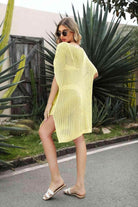 Openwork Side Slit Cover-Up Dress - VacationGrabs
