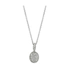 Elegant silver tone necklace with a sparkling pendant, perfect for any occasion
