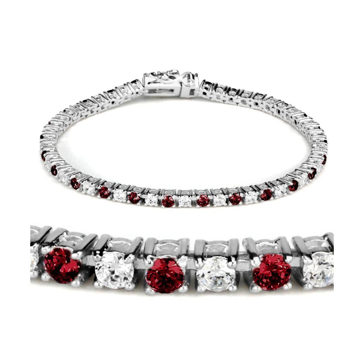 Elegant women's crystal bracelet featuring red and clear crystals in a stunning design