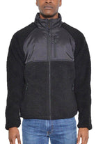 VacationGrabs fleece cut out jacket men in black featuring a soft, warm design for casual wear